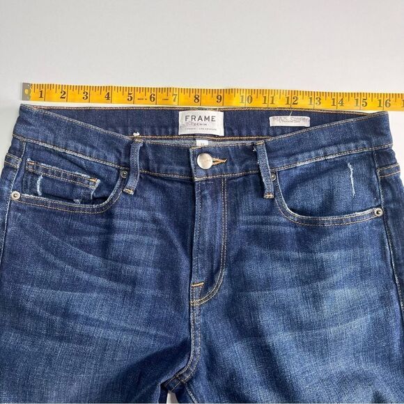 Men's FRAME Denim L'Homme Slim Jeans Dark Wash Slight Distress Size 31 - Picture 5 of 10